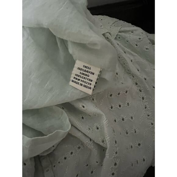 Sin & sam Sleeveless Tiered Dress In Cotton Eyelet mint green SZ M - Picture 11 of 11